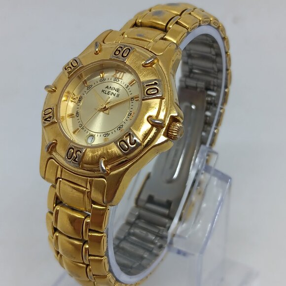 Anne Klein II AK10/1562 Women's 28mm Gold Tone Quartz Date Watch - Picture 1 of 11
